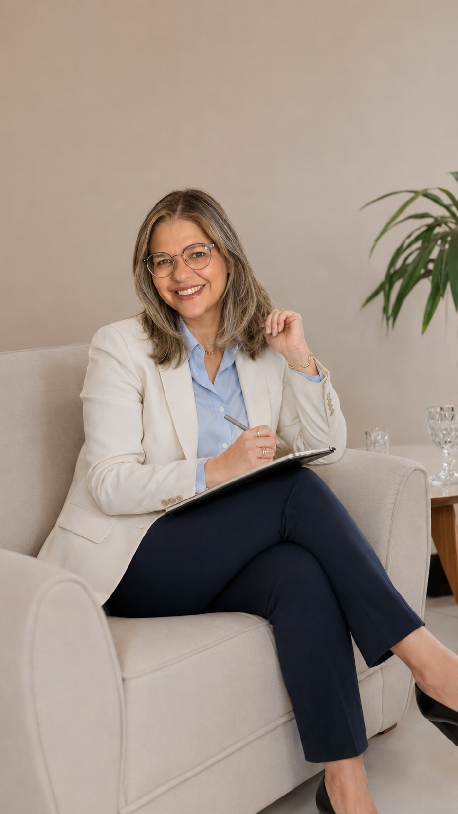 Psicóloga Aline Azevedo em atendimento